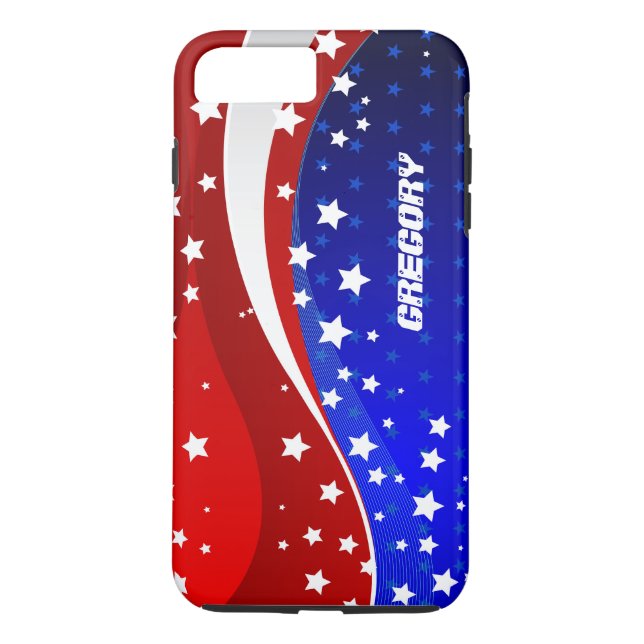 Monogram Abstrakt American Flagga Design Case-Mate iPhone Skal (Baksida)