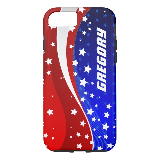 Monogram Abstrakt American Flagga Design Case-Mate iPhone Skal (Baksida)