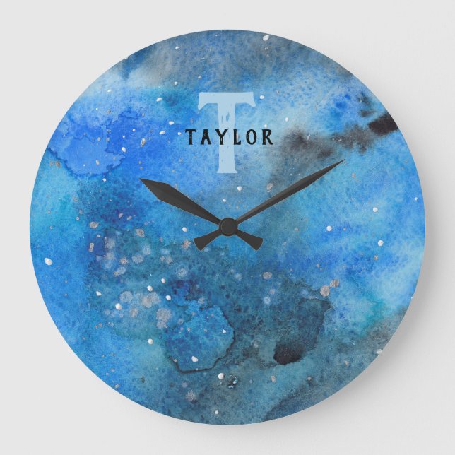 Monogram Abstrakt Art Stor Klocka (Framsida)