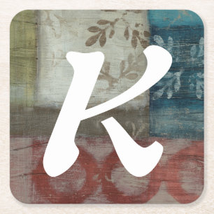 Monogram Abstrakt av kulturarv II Underlägg Papper Kvadrat