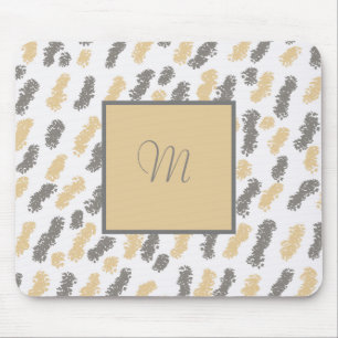 Monogram Abstrakt Grått Taupe Mouse Pad Musmatta