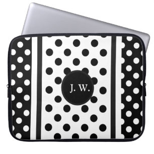 Monogram Abstrakt i svartvitt Laptop Fodral