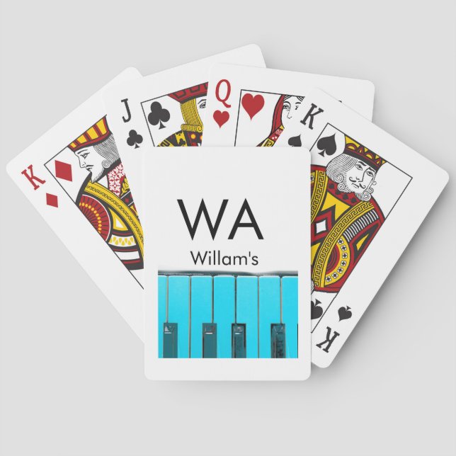 Monogram add initial letter name text piano music  casinokort (Baksidan)