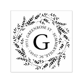 Monogram Adress Frimärke Självfärgande Stämpel