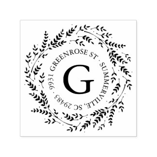 Monogram Adress Frimärke Självfärgande Stämpel