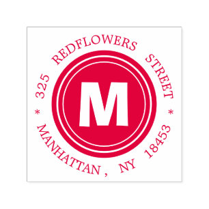 Monogram adress Frimärke Självfärgande Stämpel