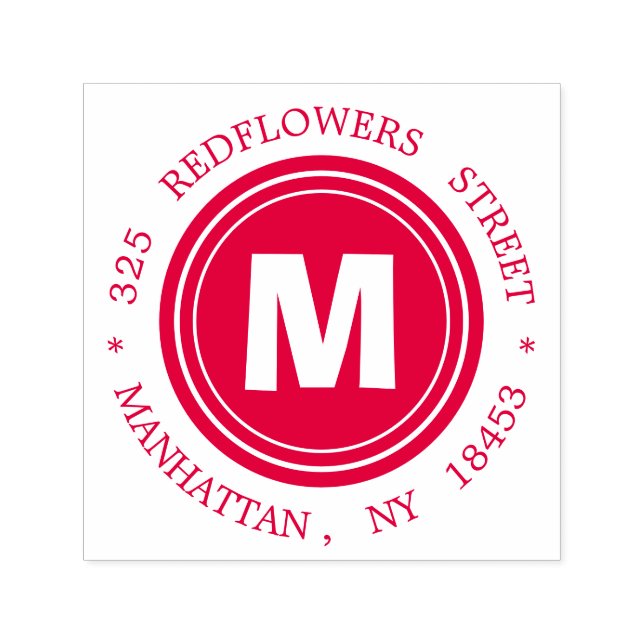 Monogram adress Frimärke Självfärgande Stämpel (Design)