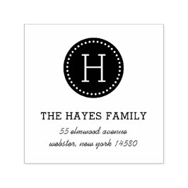 Monogram Adress Frimärke Självfärgande Stämpel