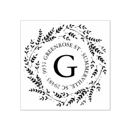 Monogram Adress Frimärke Stämpel