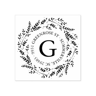 Monogram Adress Frimärke Stämpel