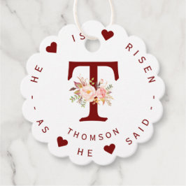 Monogram-adressetikett för  Blommigt med vattenfär Gåvor Etiketter