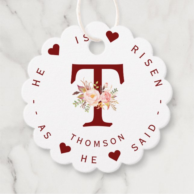 Monogram-adressetikett för  Blommigt med vattenfär Gåvor Etiketter (Framsida)