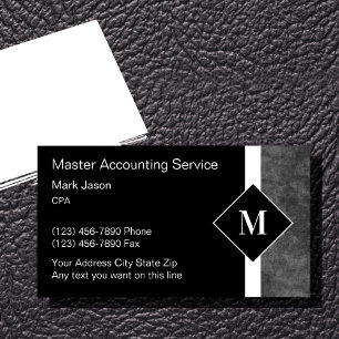 Monogram-Affärskort för professionell Accountant Visitkort