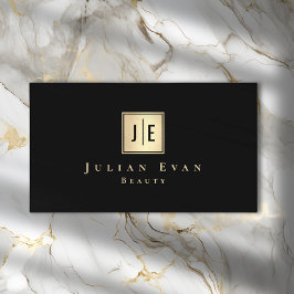 Monogram-Affärskort för svart och Guld-Professione Visitkort