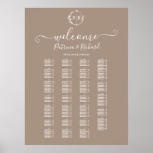 Monogram alfabetisk sittplatsskiljetecken skylt ta