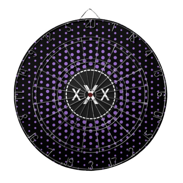 Monogram Amethyst Techno Dots Modern Darttavla (Framsidan)