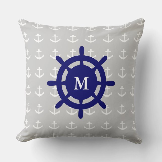 Monogram Anchor Dekorativ kudde (Framsida)