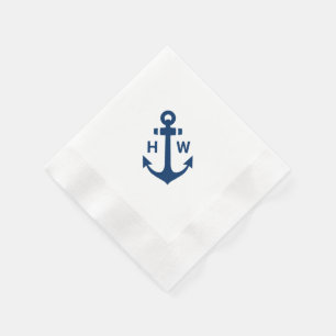 Monogram Anchor Diagonal i marinkapslare Pappersservett