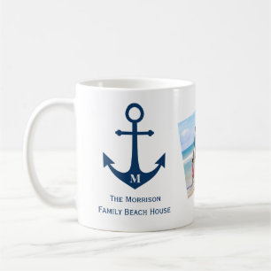 Monogram Anchor Family Beach House Kaffemugg