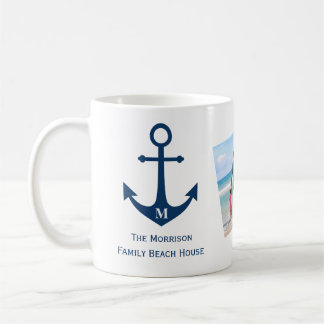 Monogram Anchor Family Beach House Kaffemugg