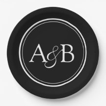 Monogram and Ampersand Couple's Black and White