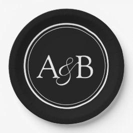 Monogram and Ampersand Couple's Black and White