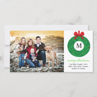 Monogram andedräkt julkort