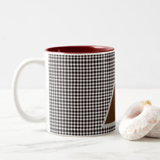 Monogram Anpassa Chic Plaid Två-Tonad Mugg