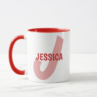 Monogram Anpassad Bokstav och Namn Mugg