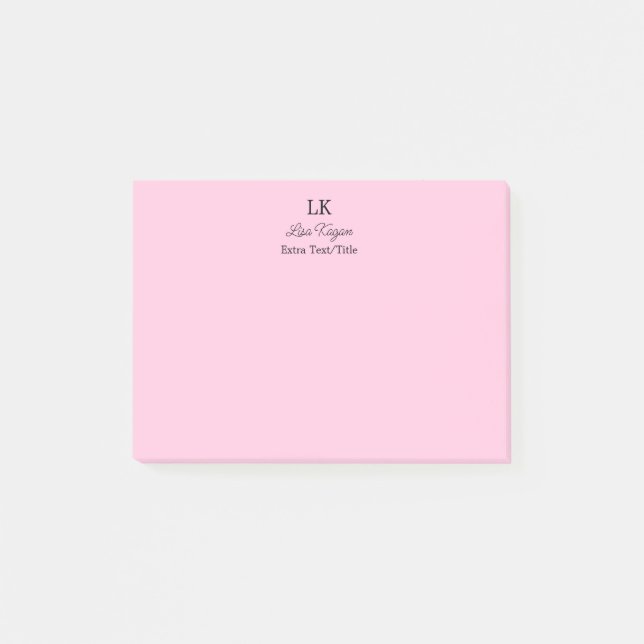 Monogram Anpassad Initialer Namn och titel Post-it Block (Framsida)