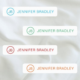 Monogram Anpassad namnförslutning Märkre blå röd G Klistermärke