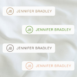 Monogram Anpassad namnförslutning Märkre Brun Grön Klistermärke