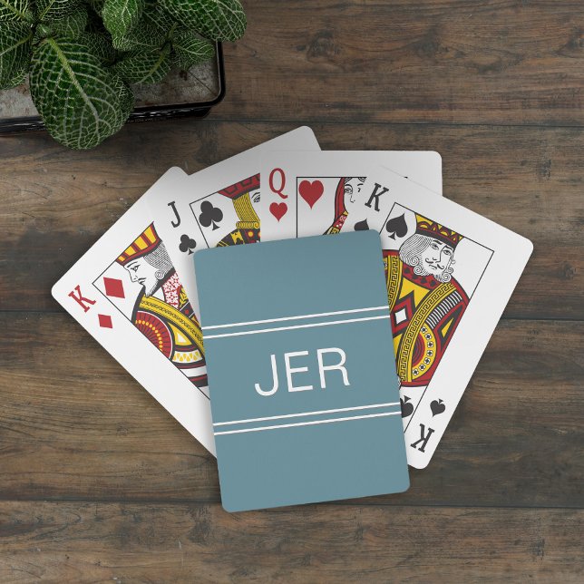 Monogram Anpassad Personlig Modern Turkos Casinokort (Skapare uppladdad)