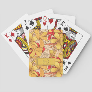 Monogram Anpassad Rolig Tropisk Blommig Mönster Casinokort
