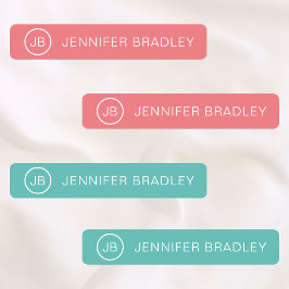 Monogram Anpassat namn Clothing Märkres Coral Turc Klistermärke