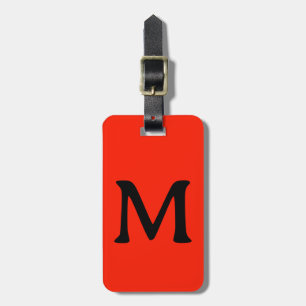 Monogram Anpassat Namn Färg Neon Röd Orange Bagagebricka