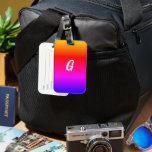 Monogram Anpassningsbar Brev Luggage Tag Rainbow F Bagagebricka<br><div class="desc">Vackert regnbåge Färg-bagagetagg - Ditt Brev / mer</div>
