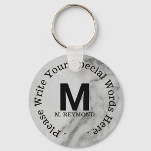 monogram + anpassningsbar om säljfrämjande åtgärde nyckelring