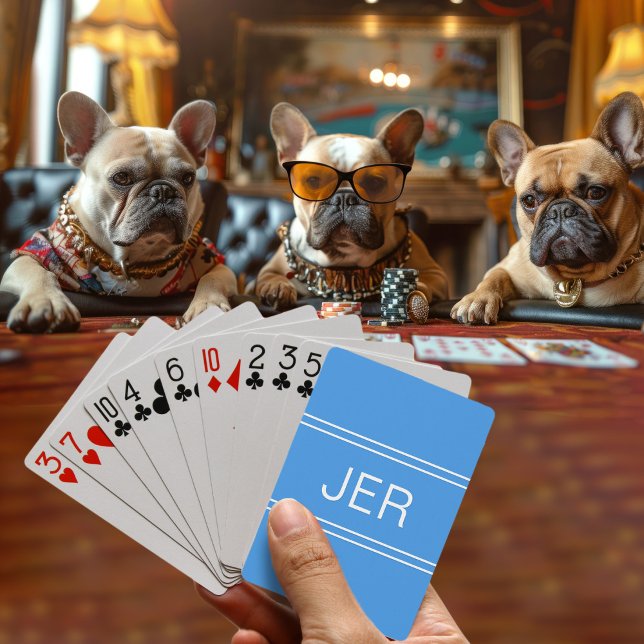 Monogram Anpassningsbar Personlig Modern Initial B Casinokort (Monogram Custom Personalized Modern Initial Blue Playing Cards)