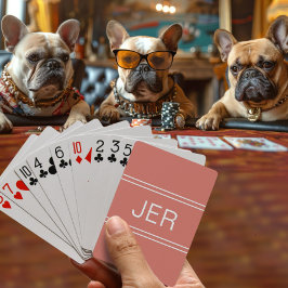 Monogram Anpassningsbar Personlig Modern Orange Re Casinokort
