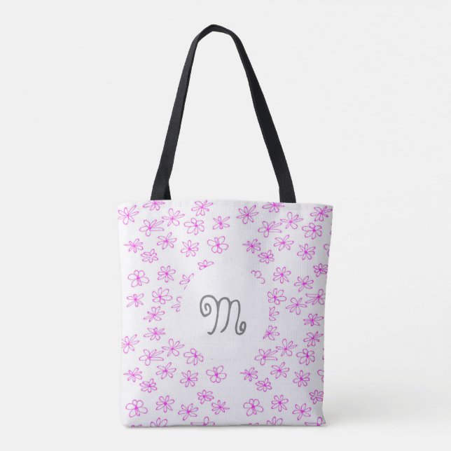 Monogram anpassningsbar personlig söt tote tygkasse (Baksida)