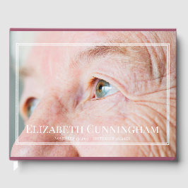 Monogram Anpassningsbar Photo Dubbla White Ram Mem Gästböcker