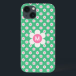 Monogram Anpassningsbar Retro Daisy Rosa och Grönt<br><div class="desc">En lycklig och en ljusstark daisy mönster i skuggor av förfärlig ljus grönt och rosa. Den här utformningen kan vara personlig med ett monogram brev. En underbar anpassningsbar ger en tonåring eller för ungdomen i hjärtat.</div>