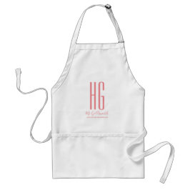 Monogram Anpassningsbar Rosa Text på Förkläde