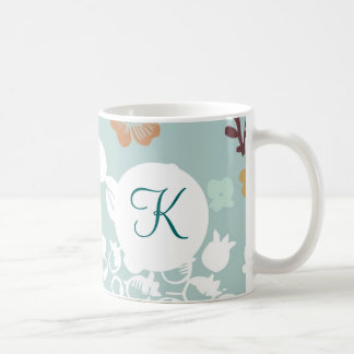 Monogram Anpassningsbar tryckt kaffe Mugg Blåa blo