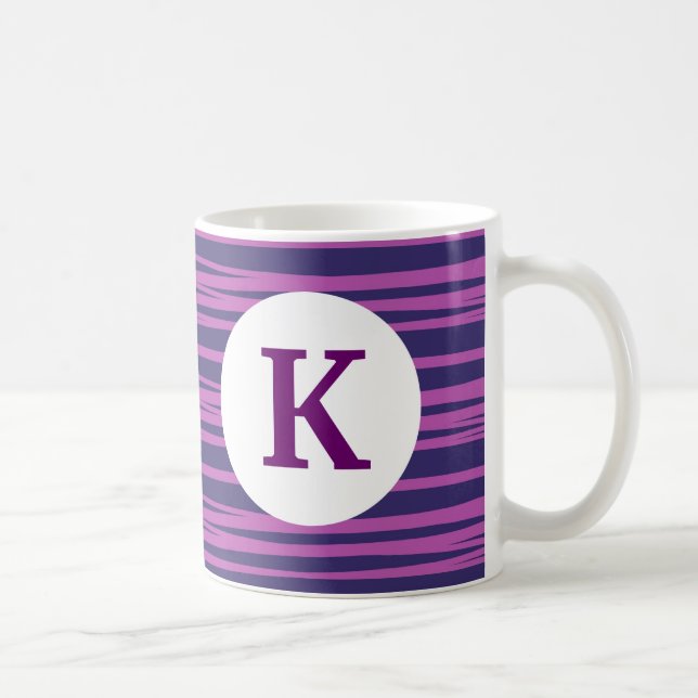 Monogram Anpassningsbar Tryckt kaffe Mugg Lila Ran (Höger)