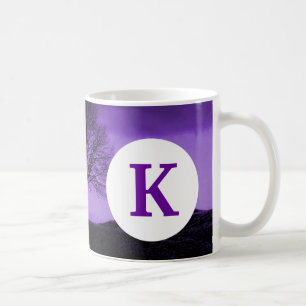 Monogram Anpassningsbar Tryckt kaffe Träd Silhouet Kaffemugg