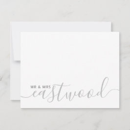 Monogram-anteckningskort för Namn Bröllop Anteckningskort