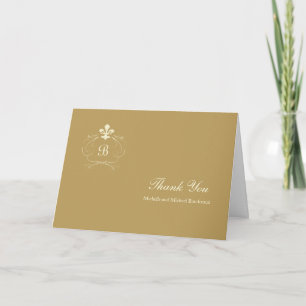 Monogram Antik Guld Fleur de Lis Tack Kort