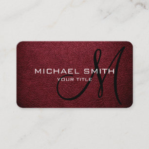 Monogram Antique Ruby Leather-utseende Visitkort